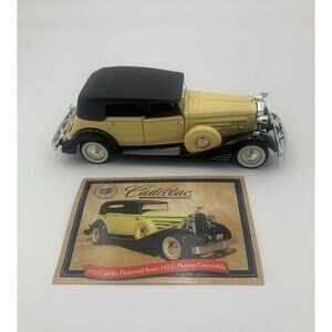 1933 Yellow Signature Cadillac FleetwoodPhaeton-DoorsHoodOpen-Metal,Plastic 6.5"
